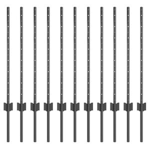 vidaXL Poste de Cerca 11 pcs Cinzeto 80 cm A&ccedil;o