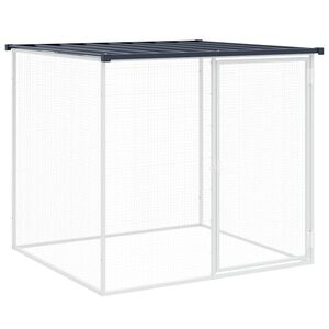 vidaXL Galinheiro com teto 103x98x90 cm a&ccedil;o galvanizado antracite