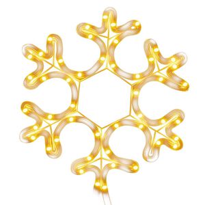 vidaXL Figura natal&iacute;cia de floco de neve 48 LEDs 27x27cm branco quente
