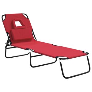 vidaXL Espregui&ccedil;adeira dobr&aacute;vel tecido oxford/a&ccedil;o revest. p&oacute; vermelho
