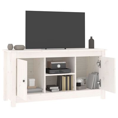 vidaXL Móvel de TV 103x36,5x52 cm madeira de pinho maciça branco