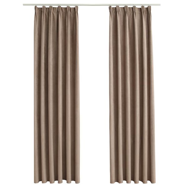 vidaXL Cortinas blackout c/ganchos 2pcs 140x175cm cinzento-acastanhado