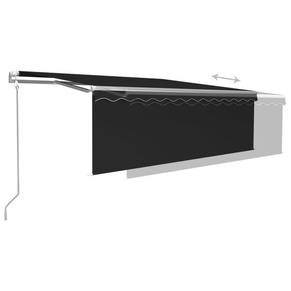 vidaXL Toldo autom&aacute;tico c/ estore/LED/sensor de vento 4x3 m antracite
