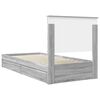 vidaXL Cama com Armazenamento com cabeceira Cinza Sonoma 90 x 200 cm