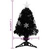 vidaXL Árvore de Natal com flocos de neve LED 64 cm fibra ótica preto