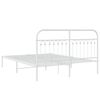 vidaXL Estrutura de cama com cabeceira 160x200 cm metal branco