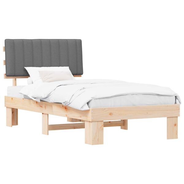 vidaXL Estrutura de Cama com Cabeceira Estofada Cinzento-claro