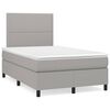 vidaXL Cama box spring c/ colch&atilde;o e LED 120x190 cm tecido cinza-claro