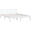 vidaXL Estrutura de cama 140x200 cm pinho maci&ccedil;o branco