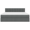 vidaXL Cama com arruma&ccedil;&atilde;o e colch&atilde;o Cinza Escuro 180 x 200 cm