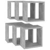 vidaXL Prateleiras parede forma de cubo 6pcs 26x15x26 cm cinza cimento