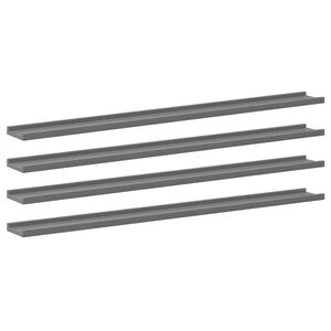 vidaXL Prateleiras de parede 4 pcs 115x9x3 cm cinzento