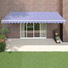 vidaXL Toldo retr&aacute;til autom&aacute;tico 5x3 m azul e branco