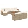 vidaXL 11 pcs conjunto sof&aacute;s de jardim c/ almofad&otilde;es vime PE bege