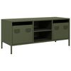 vidaXL M&oacute;vel de TV 101,5x39x43,5 cm a&ccedil;o laminado a frio verde-azeitona