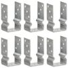 vidaXL &Acirc;ncoras de veda&ccedil;&atilde;o 6 pcs 8x6x15 cm a&ccedil;o galvanizado prateado