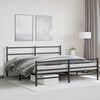 vidaXL Estrutura de cama com cabeceira e p&eacute;s 180x200 cm metal preto