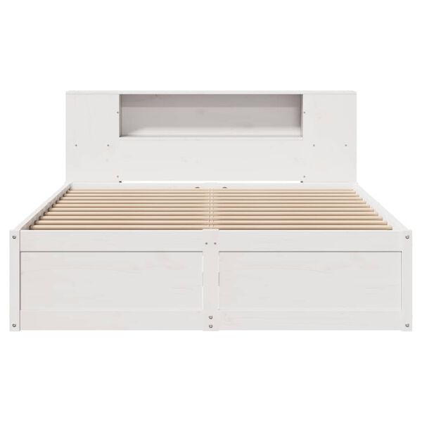 vidaXL Cama sem colch&atilde;o 120x200 cm madeira de pinho maci&ccedil;a branco