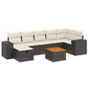 vidaXL 8 pcs conjunto sof&aacute;s de jardim com almofad&otilde;es vime PE preto