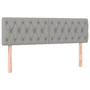 vidaXL Cabeceiras cinzento-claro 160x7x78/88 cm tecido