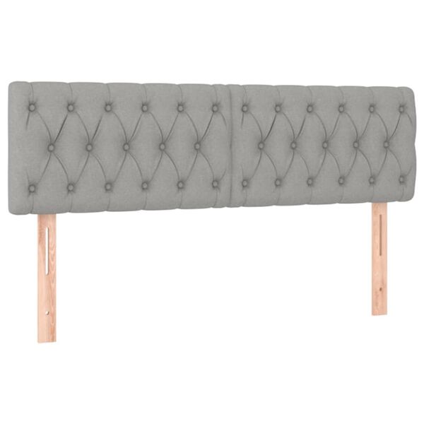 vidaXL Cabeceiras cinzento-claro 160x7x78/88 cm tecido