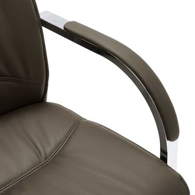 vidaXL Cadeira de escritório cantilever em couro artificial cinzento