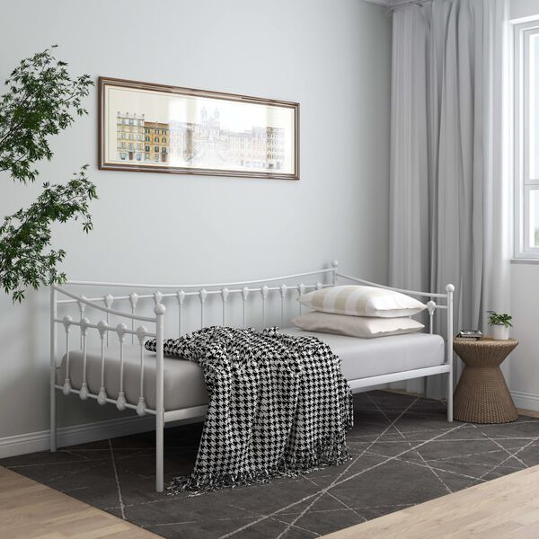 vidaXL Sof&aacute;-cama 90x200 cm metal branco