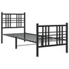 vidaXL Estrutura de cama com cabeceira e pés 75x190 cm metal preto
