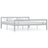 vidaXL Estrutura de cama 180x200 cm metal cinzento e branco