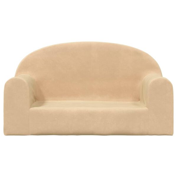 vidaXL Sofá infantil de 2 lugares pelúcia cor creme