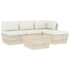 vidaXL 5 pcs conjunto lounge de paletes + almofad&otilde;es madeira de abeto