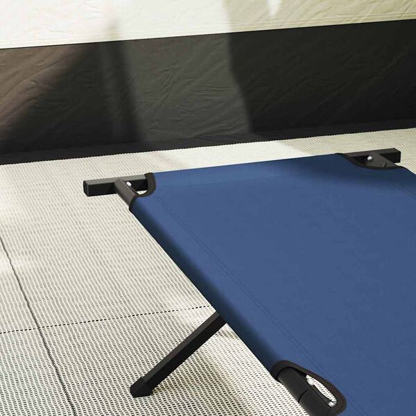 vidaXL Cama de Camping Dobr&aacute;vel Manual 2 pcs Azul 210 x 80 x 46 cm