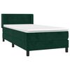 vidaXL Cama com molas/colch&atilde;o 100x200 cm veludo verde-escuro