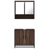vidaXL 2 pcs conj. m&oacute;veis WC derivados madeira cor carvalho castanho