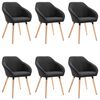 vidaXL Cadeiras de jantar 6 pcs tecido preto