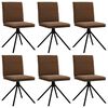 vidaXL Cadeiras de jantar 6 pcs camur&ccedil;a artificial castanho