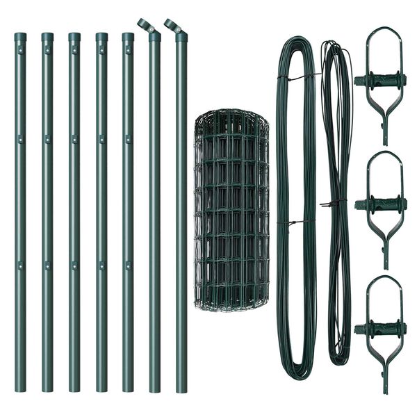 vidaXL Cerca com Poste Verde 0,8 x 10 m A&ccedil;o e PVC