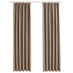 vidaXL Cortinas blackout c/ganchos 2pcs 140x225cm cinzento-acastanhado
