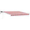 vidaXL Toldo retr&aacute;til Vermelho e Branco 350 x 250 cm Tecido e Alum&iacute;nio