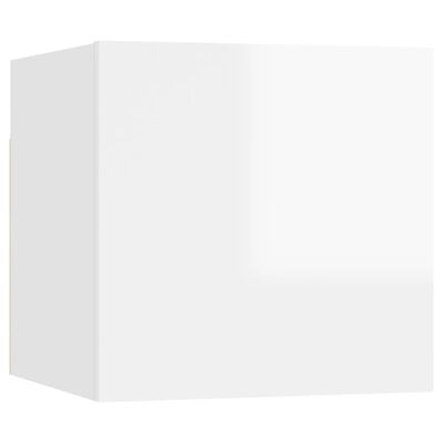 vidaXL Mesas de cabeceira 2pcs 30,5x30x30cm contrapl. branco brilhante