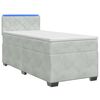 vidaXL Cama Box Spring com Colch&atilde;o e LED Cinzento-claro Individual