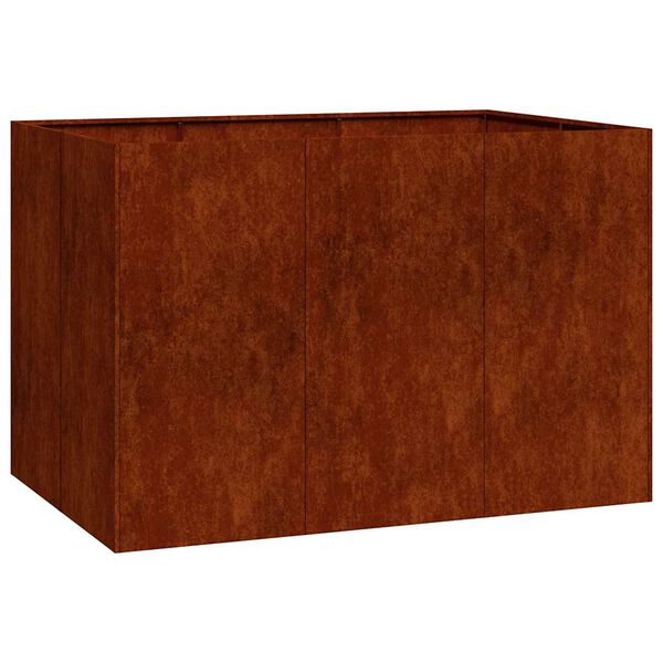 vidaXL Floreira enferrujada 120x80x80 cm a&ccedil;o resistente