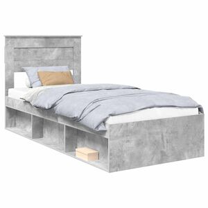vidaXL Estrutura da Cama com colch&atilde;o Cinza Concreto 75 x 190 cm