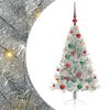 vidaXL &Aacute;rvore de Natal Artificial Pr&eacute;-iluminada Prateado 120 cm PET
