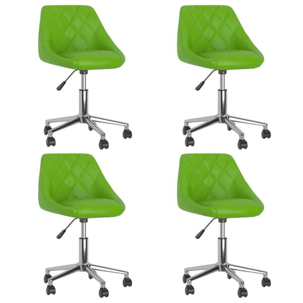 vidaXL Cadeiras de jantar girat&oacute;rias 4 pcs couro artificial verde