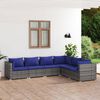 vidaXL 6 pcs conjunto lounge de jardim c/ almofadões vime PE cinzento