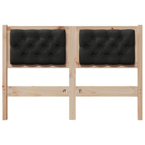 vidaXL Cabeceira Castanho e preto 120 cm Madeira de pinho maci&ccedil;a