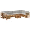 vidaXL Conjunto de Sof&aacute;s para Exterior 8 pcs Natural e Cinzento-Claro