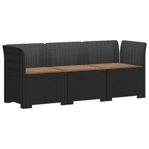 vidaXL Sof&aacute; de Jardim 3 Lugares com Almofadas visual Rattan PP