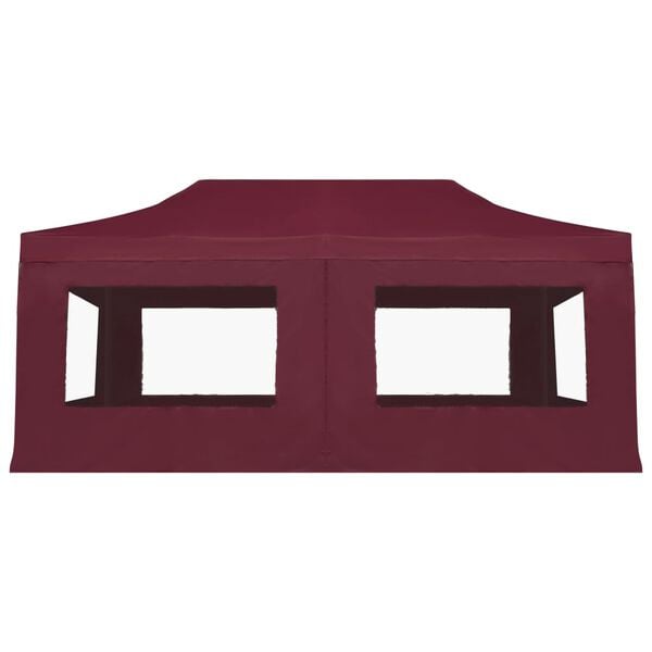 vidaXL Tenda dobrável prof. c/ paredes alumínio 6x3m vermelho tinto